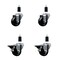 Service Caster 3'' Soft Rubber Wheel Swivel 1-3/8'' Expanding Stem Caster Set 2 Brakes, 4PK SCC-EX20S314-SRS-2-PLB-2-138 - alternate 1